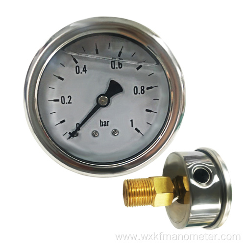 bar liquid filled pressure gauges